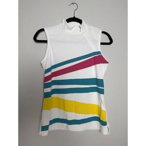Slazenger Sleeveless Top Women's Small Retro 80's 90's Sleeveless Golf 1/4 Zip